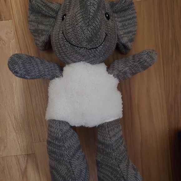 Spark Walmart Imagine Plush Elephant Rattle Knit Gray White Lovey Sewn Eyes 14” - Picture 2 of 11
